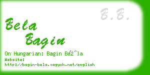 bela bagin business card